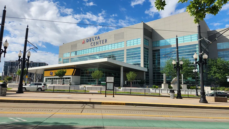 The Delta Center arena in downtown Salt Lake City, home of the Utah Jazz